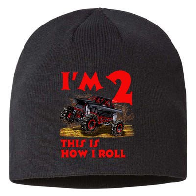 I'm 2 Two This Is How I Roll Monster Truck 2nd Birthday Sustainable Beanie