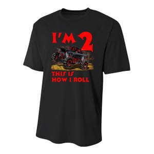 I'm 2 Two This Is How I Roll Monster Truck 2nd Birthday Youth Performance Sprint T-Shirt