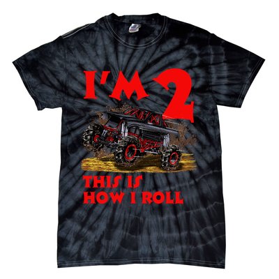 I'm 2 Two This Is How I Roll Monster Truck 2nd Birthday Tie-Dye T-Shirt