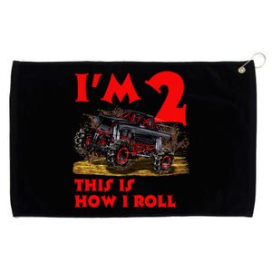 I'm 2 Two This Is How I Roll Monster Truck 2nd Birthday Grommeted Golf Towel