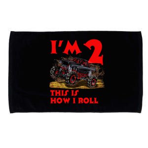 I'm 2 Two This Is How I Roll Monster Truck 2nd Birthday Microfiber Hand Towel