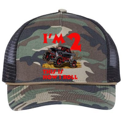 I'm 2 Two This Is How I Roll Monster Truck 2nd Birthday Retro Rope Trucker Hat Cap