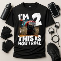 I'm 2 Two This Is How I Roll Monster Truck 2nd Birthday Cooling Performance Crew T-Shirt