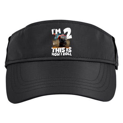 I'm 2 Two This Is How I Roll Monster Truck 2nd Birthday Adult Drive Performance Visor