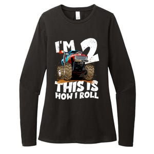 I'm 2 Two This Is How I Roll Monster Truck 2nd Birthday Womens CVC Long Sleeve Shirt