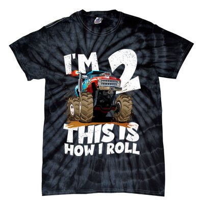 I'm 2 Two This Is How I Roll Monster Truck 2nd Birthday Tie-Dye T-Shirt
