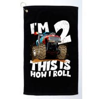 I'm 2 Two This Is How I Roll Monster Truck 2nd Birthday Golf Towel