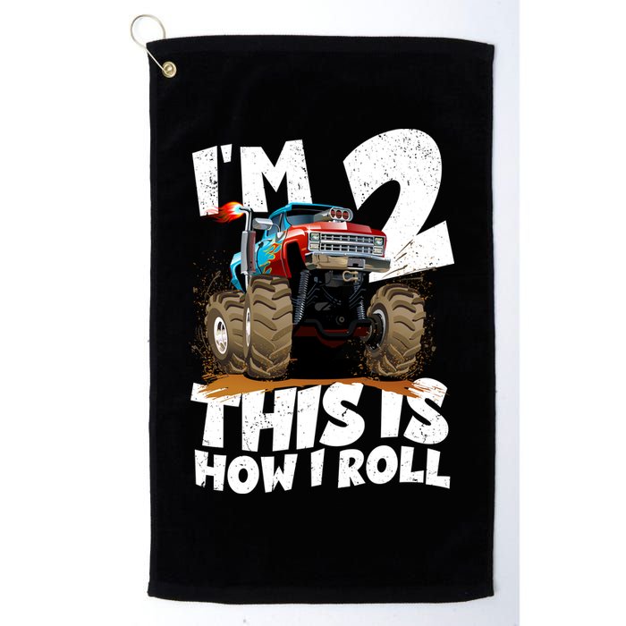 I'm 2 Two This Is How I Roll Monster Truck 2nd Birthday Golf Towel