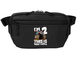 I'm 2 Two This Is How I Roll Monster Truck 2nd Birthday Crossbody Pack