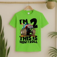 I'm 2 Two This Is How I Roll Monster Truck 2nd Birthday T-Shirt