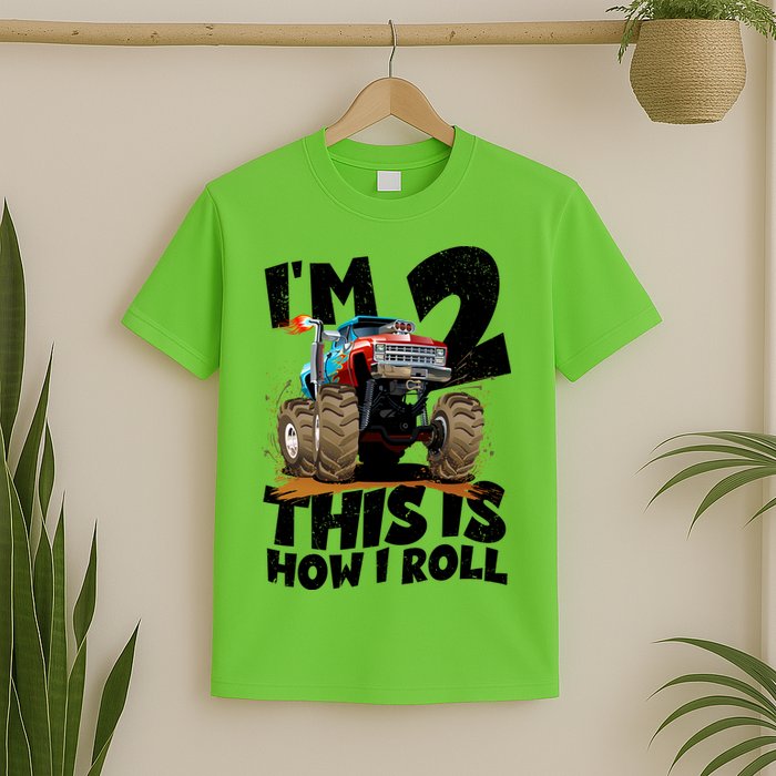 I'm 2 Two This Is How I Roll Monster Truck 2nd Birthday T-Shirt