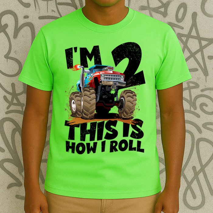 I'm 2 Two This Is How I Roll Monster Truck 2nd Birthday T-Shirt