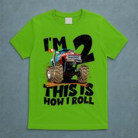 I'm 2 Two This Is How I Roll Monster Truck 2nd Birthday T-Shirt
