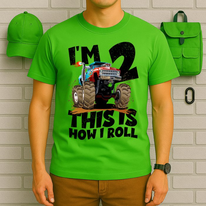 I'm 2 Two This Is How I Roll Monster Truck 2nd Birthday T-Shirt