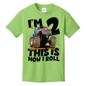 I'm 2 Two This Is How I Roll Monster Truck 2nd Birthday Kids T-Shirt