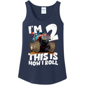 I'm 2 Two This Is How I Roll Monster Truck 2nd Birthday Ladies Essential Tank