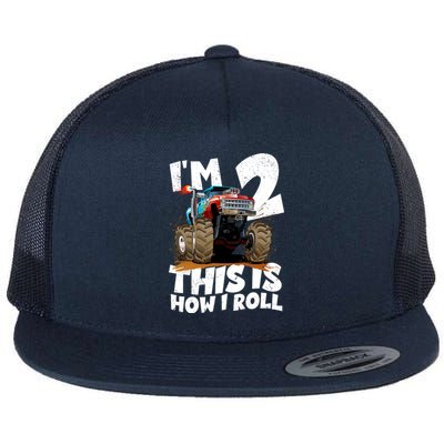 I'm 2 Two This Is How I Roll Monster Truck 2nd Birthday Flat Bill Trucker Hat