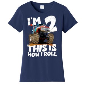 I'm 2 Two This Is How I Roll Monster Truck 2nd Birthday Women's T-Shirt