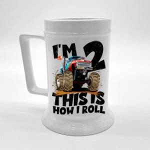 I'm 2 Two This Is How I Roll Monster Truck 2nd Birthday Beer Stein