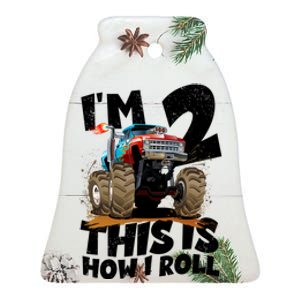 I'm 2 Two This Is How I Roll Monster Truck 2nd Birthday Ceramic Bell Ornament