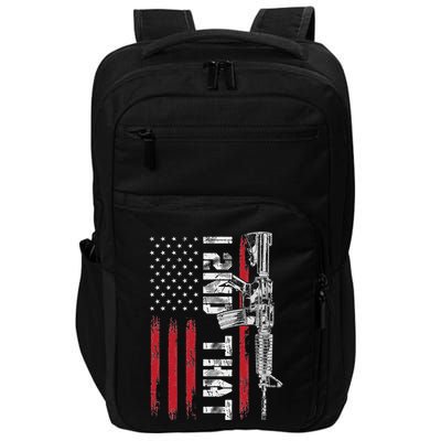I 2nd That Second Amendment Pro Gun American Flag Patriotic Impact Tech Backpack