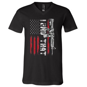 I 2nd That Second Amendment Pro Gun American Flag Patriotic V-Neck T-Shirt