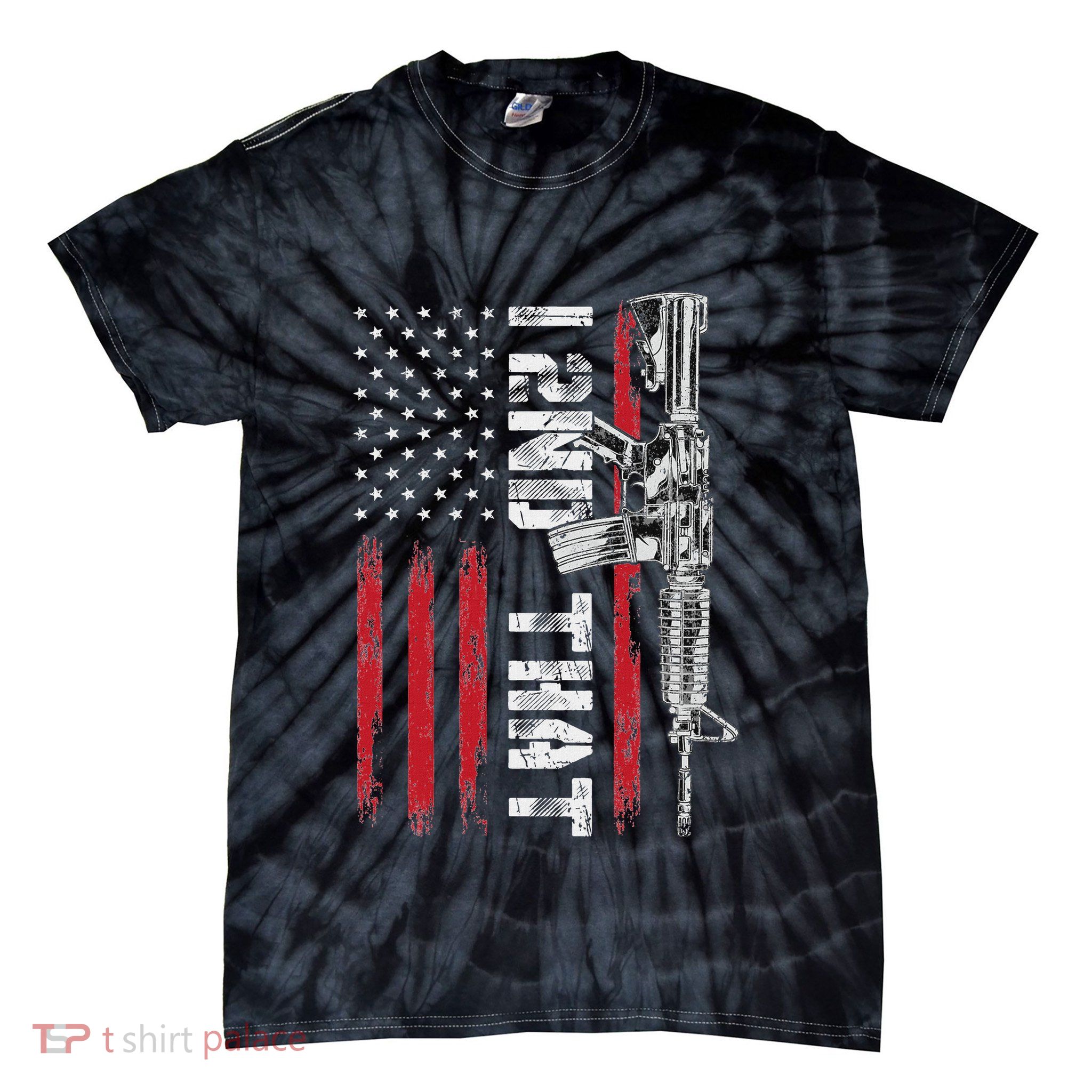 I 2nd That Second Amendment Pro Gun American Flag Patriotic Tie-Dye T-Shirt