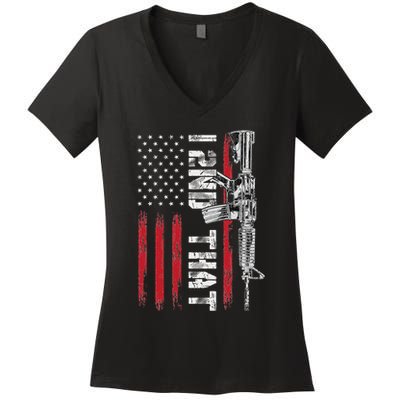 I 2nd That Second Amendment Pro Gun American Flag Patriotic Women's V-Neck T-Shirt