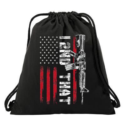 I 2nd That Second Amendment Pro Gun American Flag Patriotic Drawstring Bag