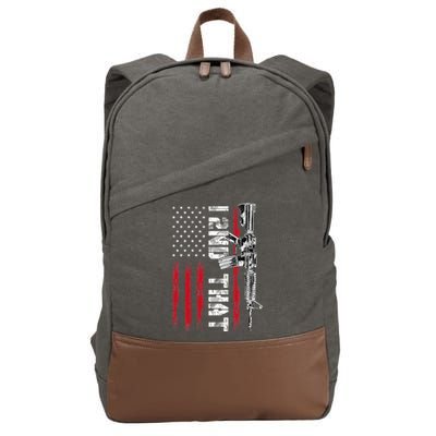 I 2nd That Second Amendment Pro Gun American Flag Patriotic Cotton Canvas Backpack