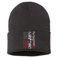 I 2nd That Second Amendment Pro Gun American Flag Patriotic Sustainable Knit Beanie