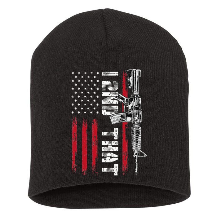 I 2nd That Second Amendment Pro Gun American Flag Patriotic Short Acrylic Beanie