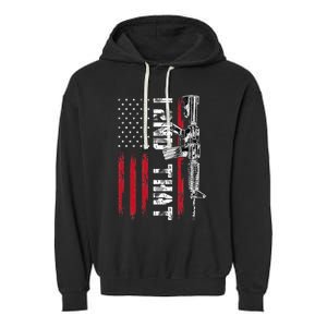 I 2nd That Second Amendment Pro Gun American Flag Patriotic Garment-Dyed Fleece Hoodie