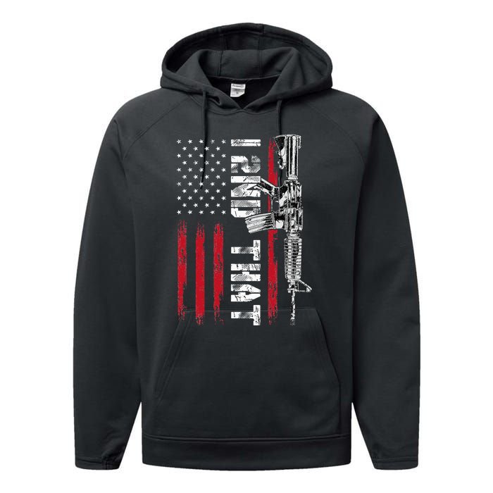 I 2nd That Second Amendment Pro Gun American Flag Patriotic Performance Fleece Hoodie