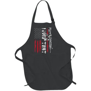 I 2nd That Second Amendment Pro Gun American Flag Patriotic Full-Length Apron With Pockets