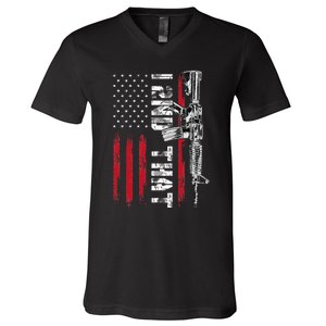 I 2nd That Second Amendment Pro Gun American Flag Patriotic V-Neck T-Shirt