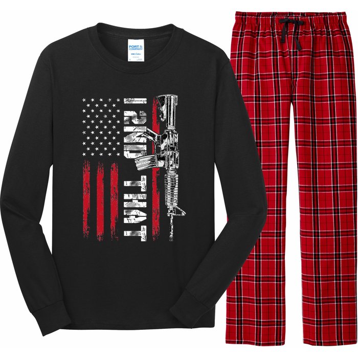 I 2nd That Second Amendment Pro Gun American Flag Patriotic Long Sleeve Pajama Set