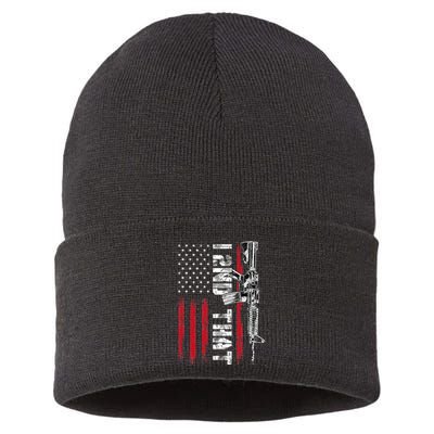 I 2nd That Second Amendment Pro Gun American Flag Patriotic Sustainable Knit Beanie