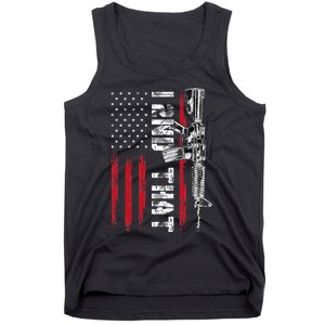 I 2nd That Second Amendment Pro Gun American Flag Patriotic Tank Top