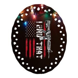 I 2nd That Second Amendment Pro Gun American Flag Patriotic Ceramic Oval Ornament