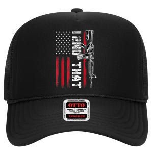 I 2nd That Second Amendment Pro Gun American Flag Patriotic High Crown Mesh Back Trucker Hat