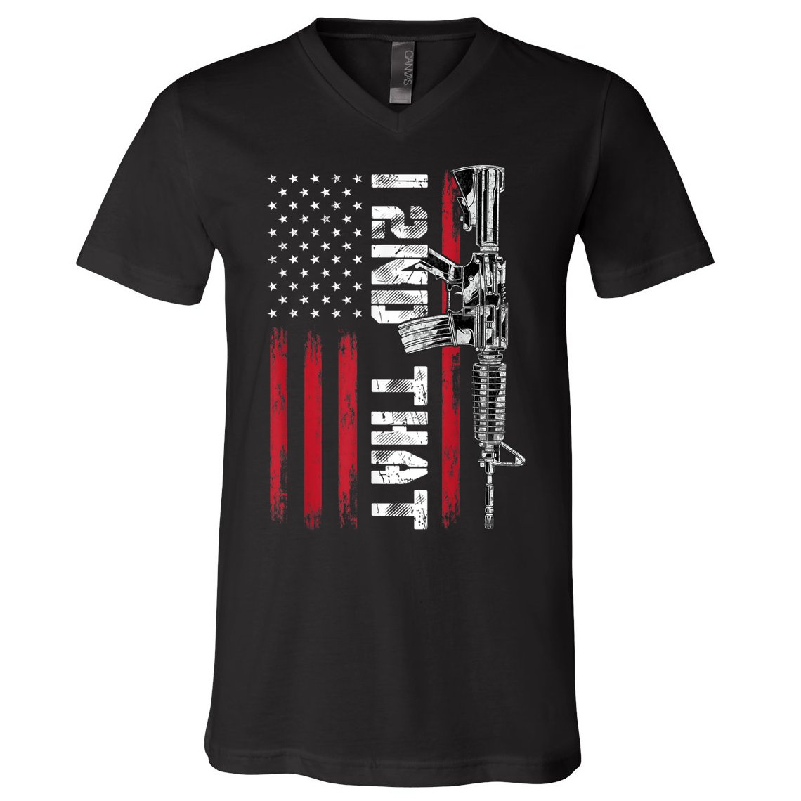 I 2nd That Second Amendment Pro Gun American Flag Patriotic V-Neck T-Shirt