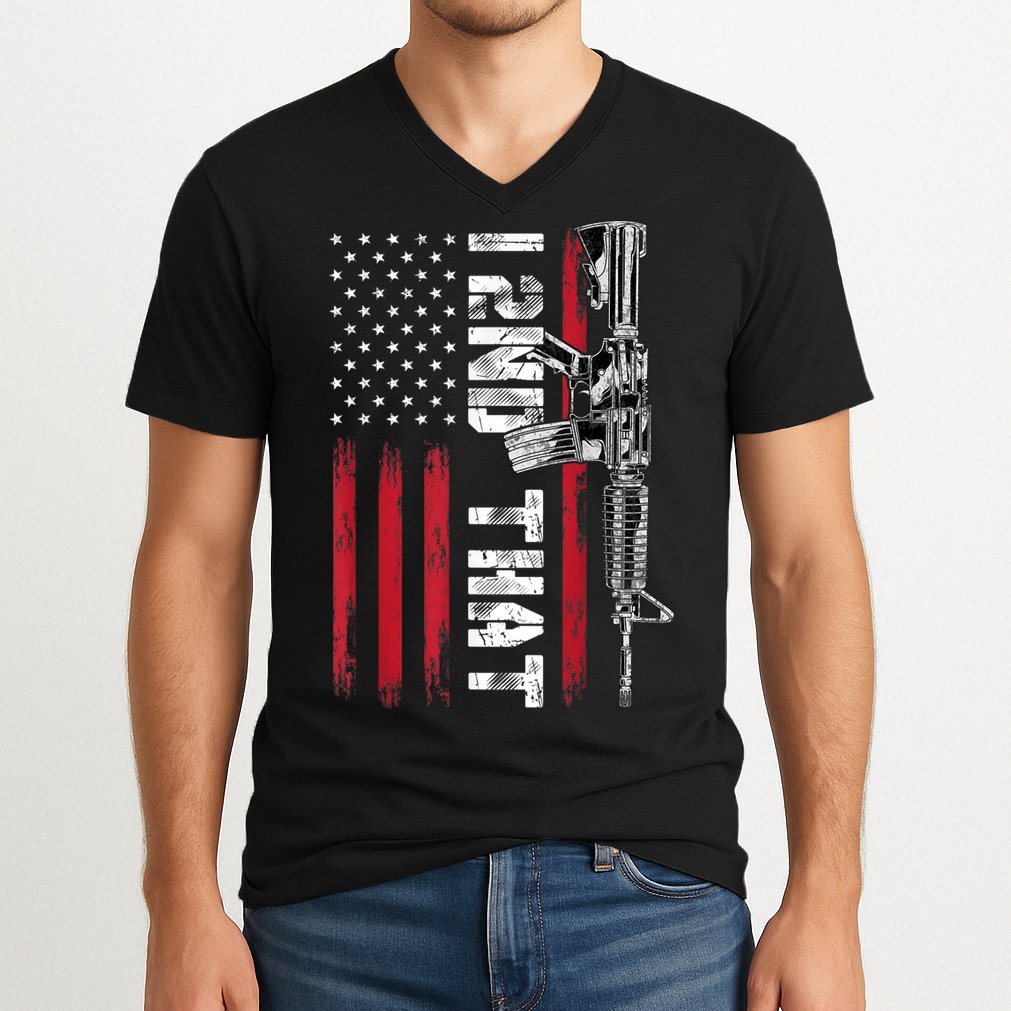 I 2nd That Second Amendment Pro Gun American Flag Patriotic V-Neck T-Shirt