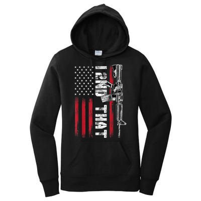 I 2nd That Second Amendment Pro Gun American Flag Patriotic Women's Pullover Hoodie