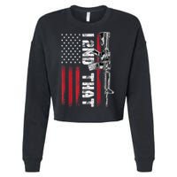 I 2nd That Second Amendment Pro Gun American Flag Patriotic Cropped Pullover Crew