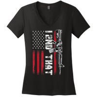 I 2nd That Second Amendment Pro Gun American Flag Patriotic Women's V-Neck T-Shirt