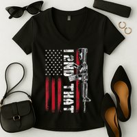 I 2nd That Second Amendment Pro Gun American Flag Patriotic Women's V-Neck T-Shirt