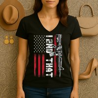 I 2nd That Second Amendment Pro Gun American Flag Patriotic Women's V-Neck T-Shirt