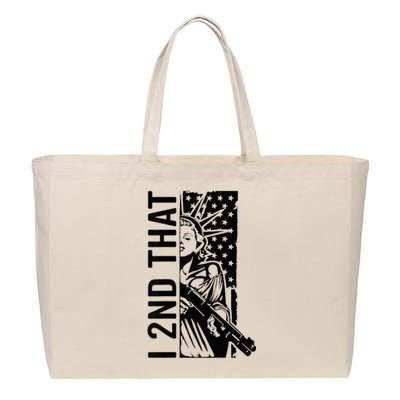 I 2nd That Second Amendment Pro Gun Rights Usa Cotton Canvas Jumbo Tote