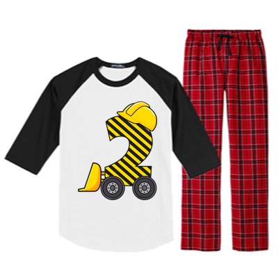 Im 2 Year Old Gift Excavator Construction 2nd Birthday Boy Raglan Sleeve Pajama Set